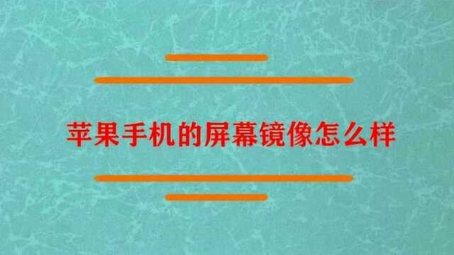 苹果手机的屏幕镜像怎么样弄?