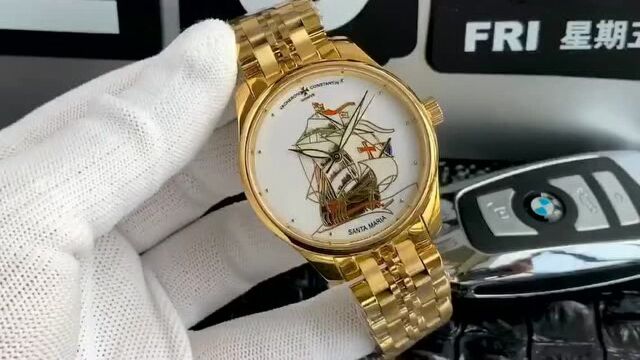 江诗丹顿  VACHERON CONSTANT《一帆风顺》 深蓝色的天空衬托下,圣玛利亚号扬帆起