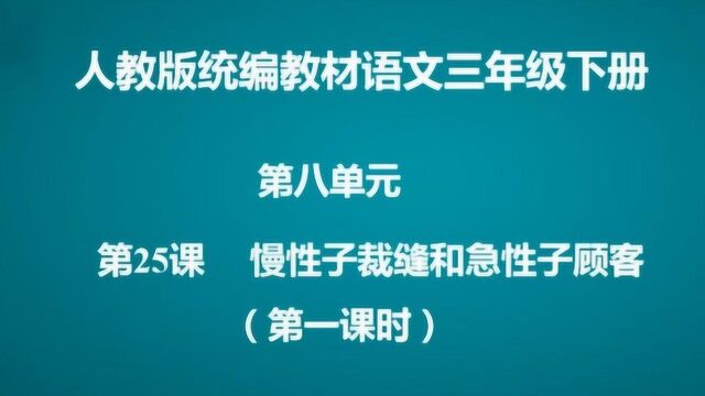 第八单元第25课《慢性子裁缝和急性子顾客》(第一课时) 0608