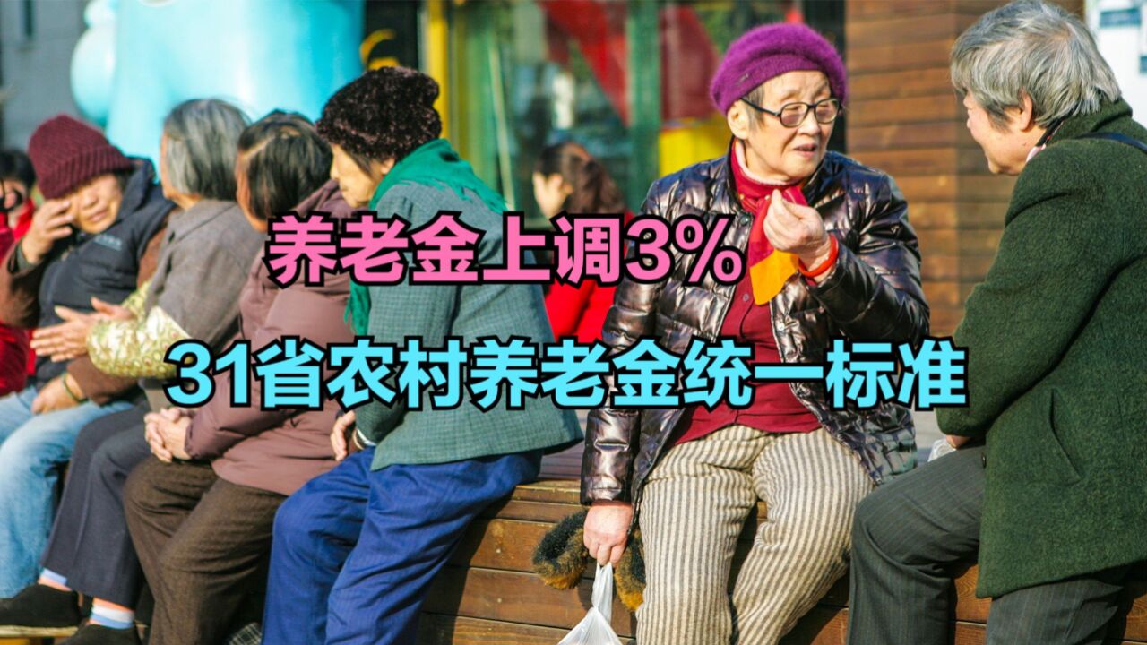 2024年养老金上调3%,农民能涨多少?最新31省基础养老金统一标准