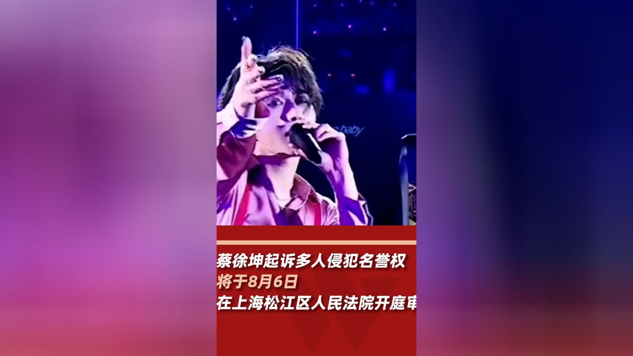 蔡徐坤起诉多人侵犯名誉权