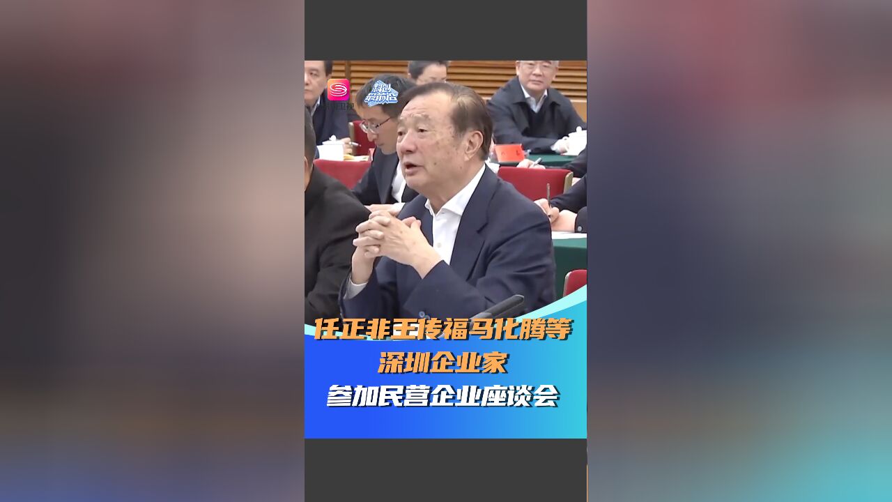 任正非王传福马化腾等深圳企业家参加民营企业座谈会