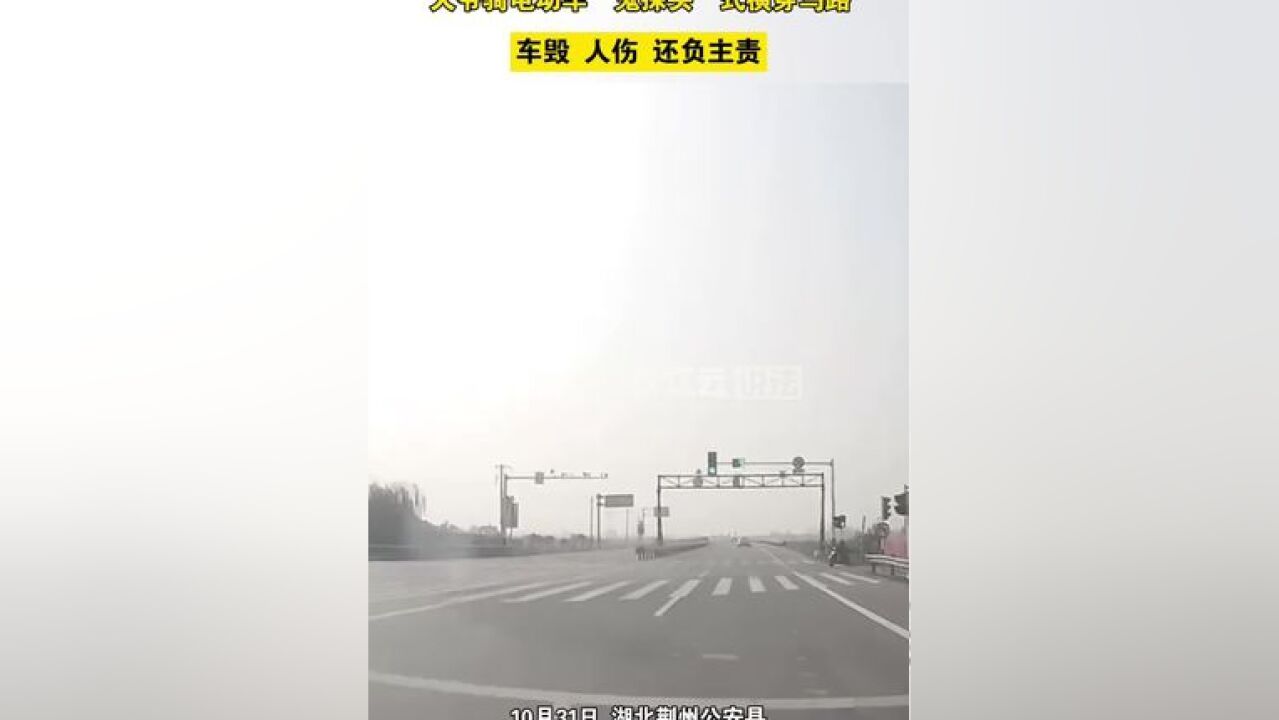 警惕要命“鬼探头”!电动车横穿马路被撞受伤,还要负责.