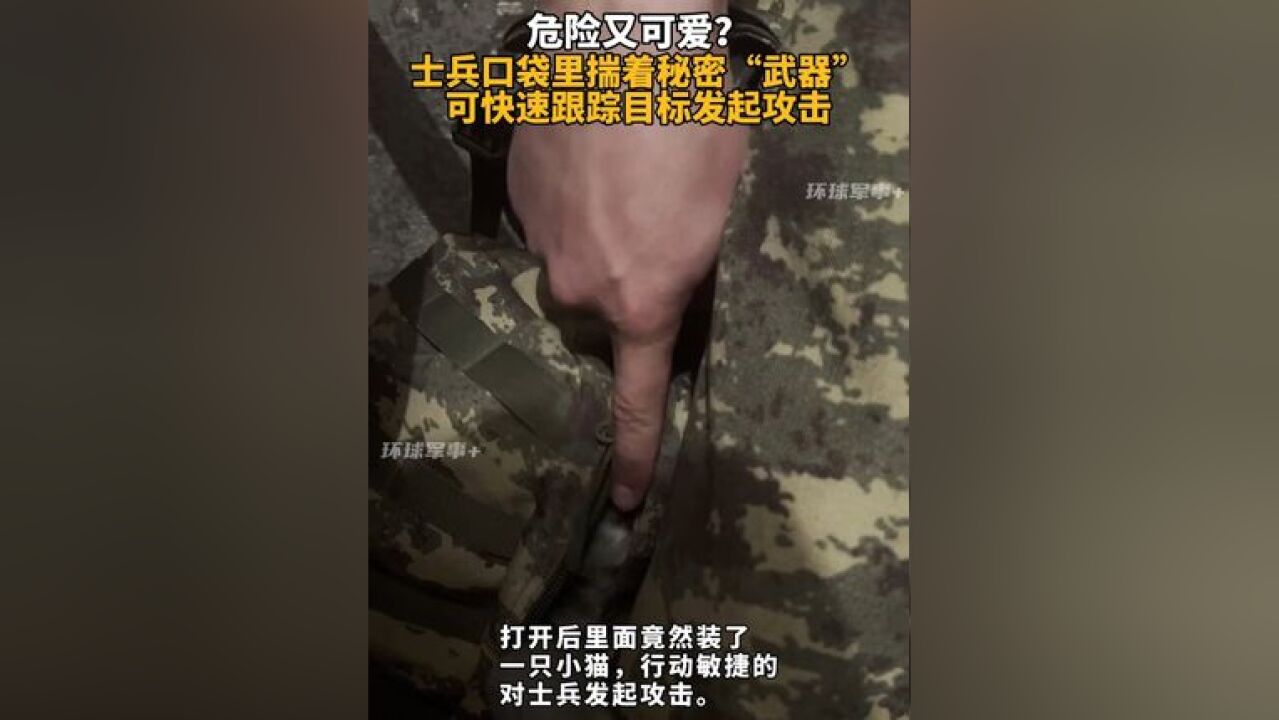 危险又可爱?士兵口袋里揣着秘密武器 可自动跟踪发起攻击