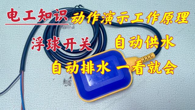 动作演示浮球开关,自动排水、自动供水接哪根线?看完就会了