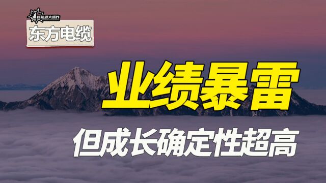 竟然大暴雷!市场强烈看好的网红龙头,东方电缆,业绩突然失速