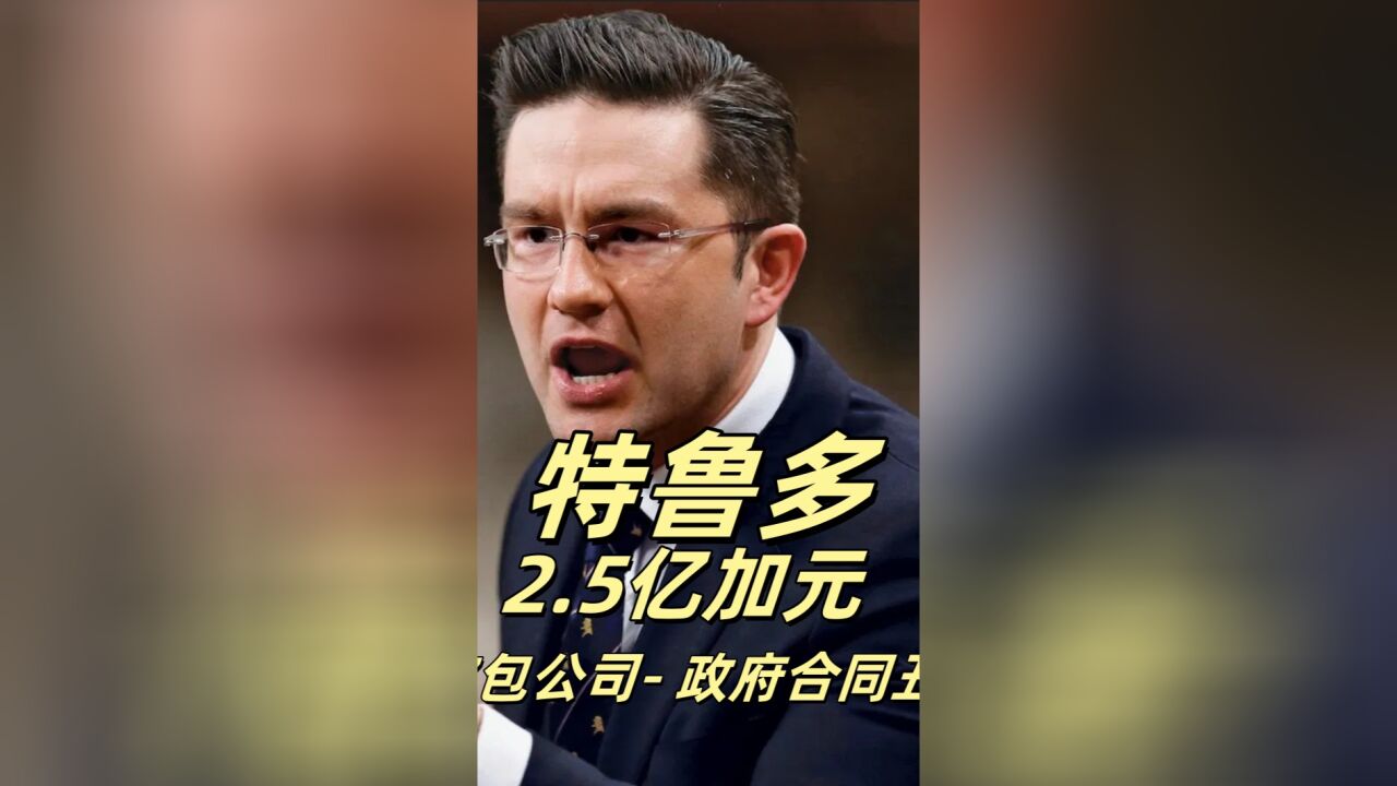 加拿大保守党党魁皮埃尔曝光特鲁多与可疑IT皮包公司签订巨额政府合同