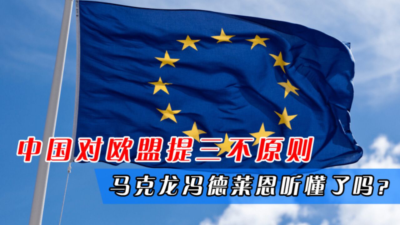 中国对欧盟提三不原则,马克龙冯德莱恩有没有听懂,要看后续行动