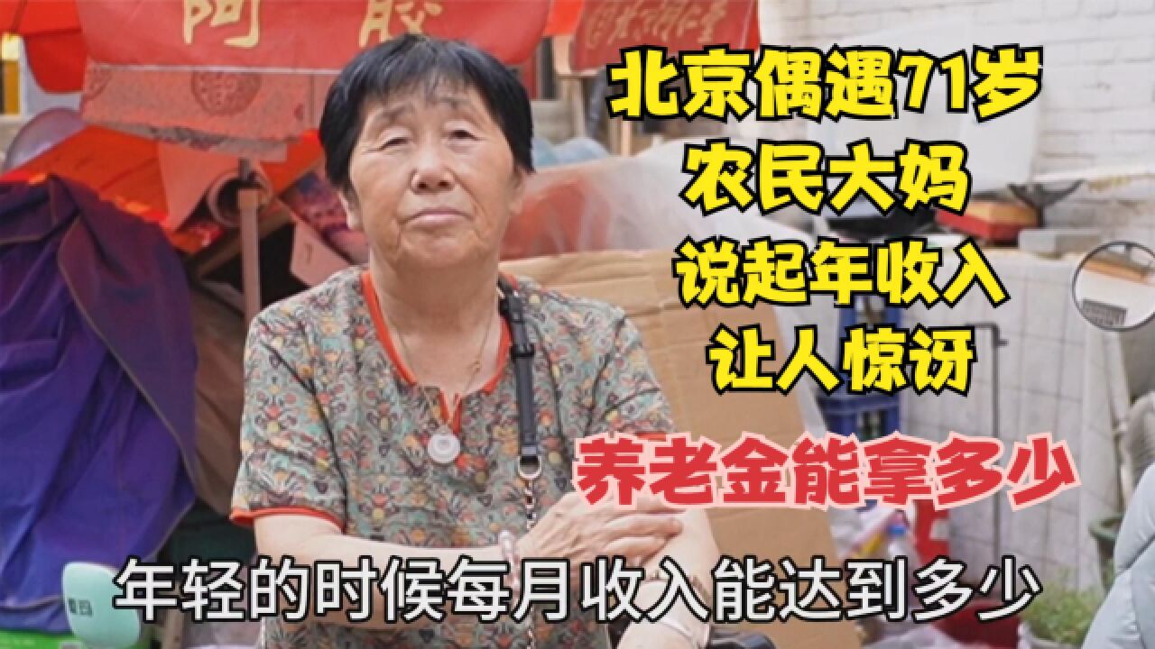 北京偶遇71岁农民大妈,说年收入6万左右,养老金拿多少