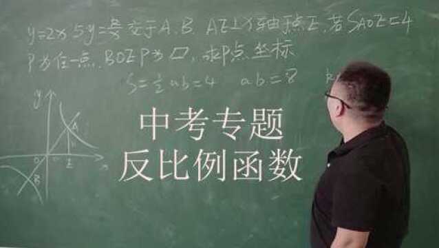 九年级数学:已知反比例上三角形的面积求P点坐标,中考重点解析