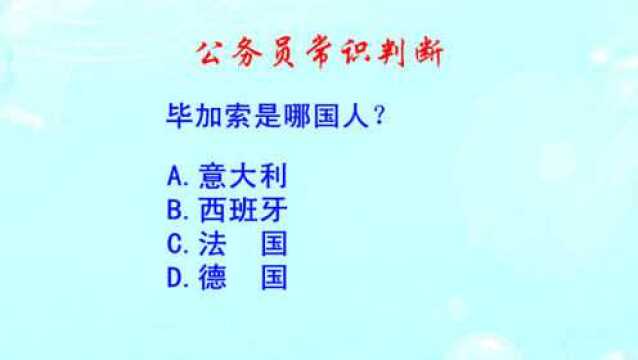 公务员常识判断,毕加索是哪国人?