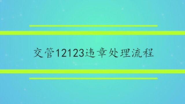 交管12123违章处理流程