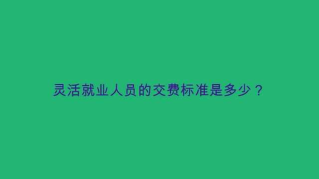 灵活就业人员的交费标准是多少?