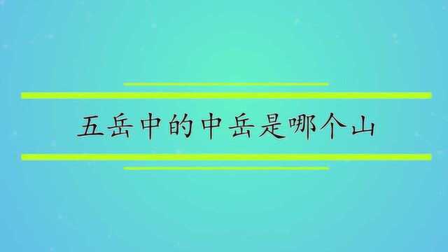 五岳中的中岳是哪个山