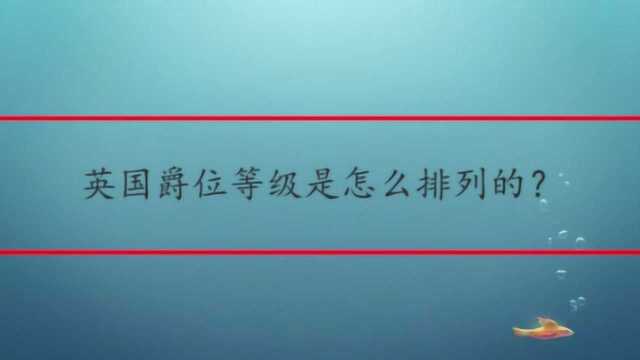 英国爵位等级是怎么排列的?