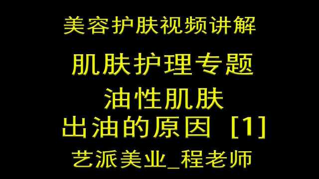 油性肌肤出油的原因脸部皮肤出油的原因分析美容培训视频课程