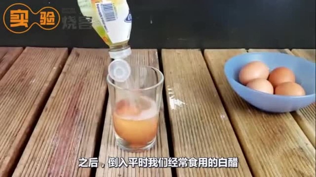 食用醋的腐蚀性到底怎样?将鸡蛋放入测试,怎么透明了起来