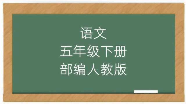 小学五年级语文下册教学视频2020年部编人教版