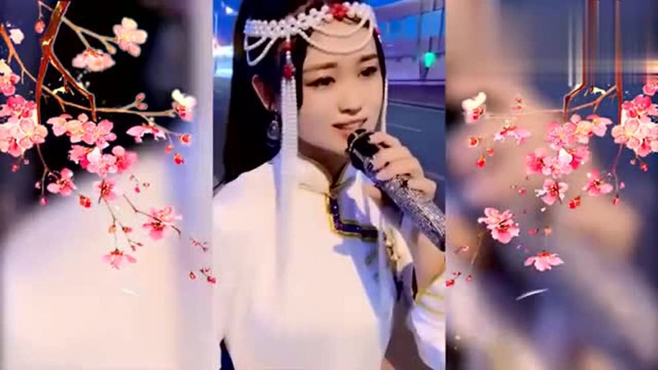 妩媚女歌手一首民谣微腾花舞姿妖娆人美歌甜好听极了