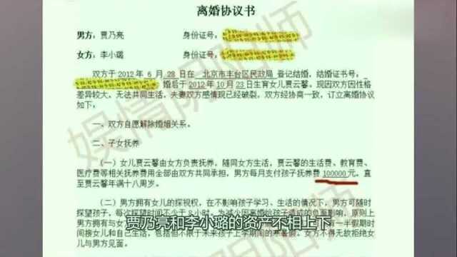 离婚协议书遭曝光?贾乃亮李小璐矢口否认,网友:还差这张纸吗?