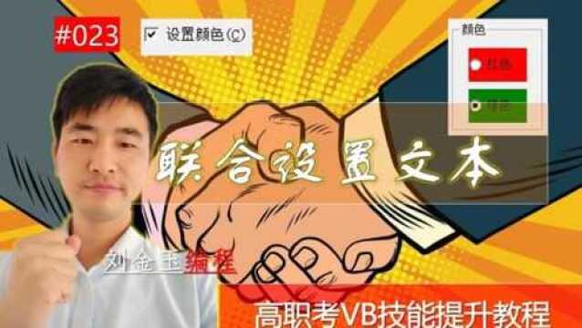 高职考技能提升教程023期 复选框与单选框联合设置文本 VB编程