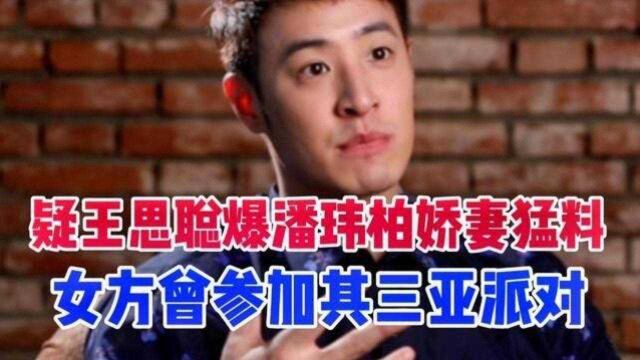 疑王思聪爆潘玮柏娇妻猛料,女方曾参加其派对,吴翊凤矢口否认