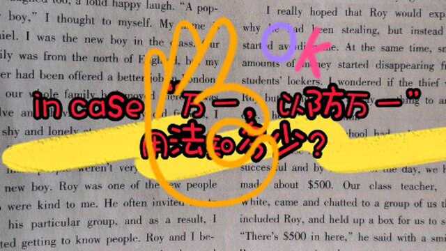 in case“万一,以防万一”用法知多少?