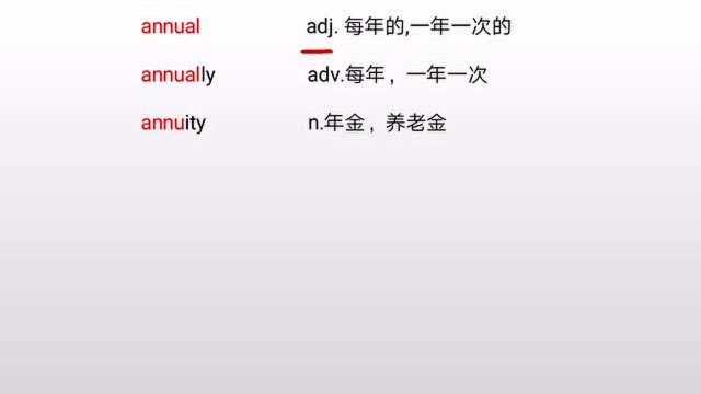 围绕词根快速背会英语四级六级单词之“annual”