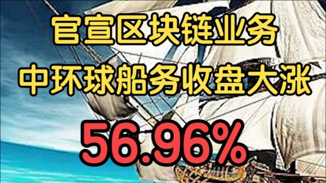 官宣区块链业务,中环球船务(SINO.US)收盘大涨56.96%