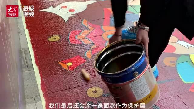 停车看到你!济南个性 “车位画”悄然走红