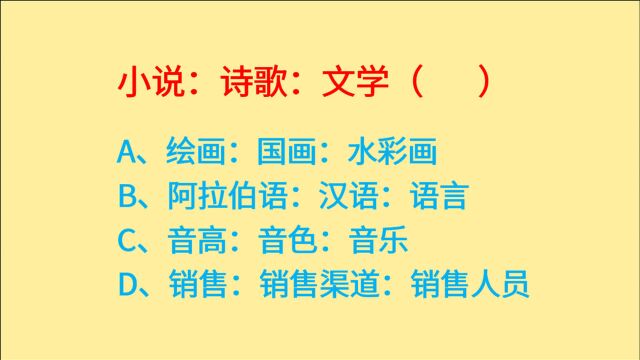 公务员考试,小说、诗歌、文学,3个词汇什么关系