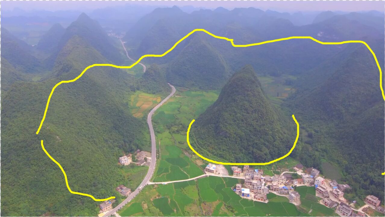 四面环绕金形山如同一个金元宝真是少见的风水宝地