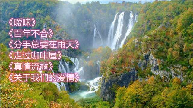 《暧昧》《百年不合》《分手总要在雨天》《走过咖啡屋》《真情流露》《关于我们的爱情》