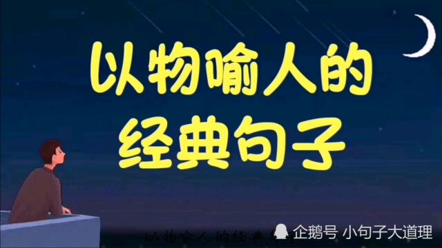 以物喻人的经典句子,生动形象,蕴含哲理