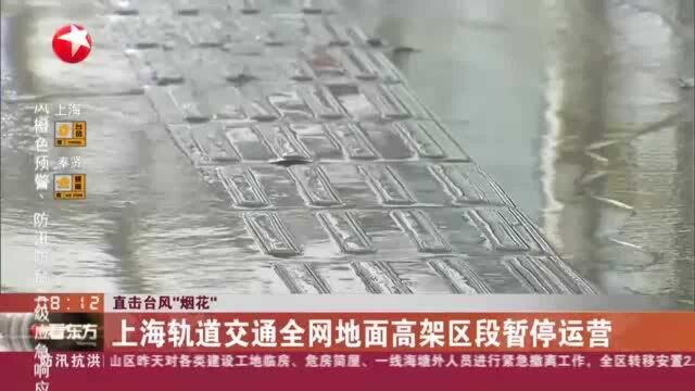 直击台风“烟花”:上海轨道交通全网地面高架区段暂停运营