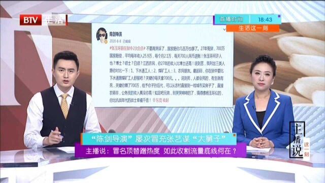 主播说:冒名顶替蹭热度 如此收割流量底线何在? “陈剑导演”屡次冒充张艺谋“大舅子”