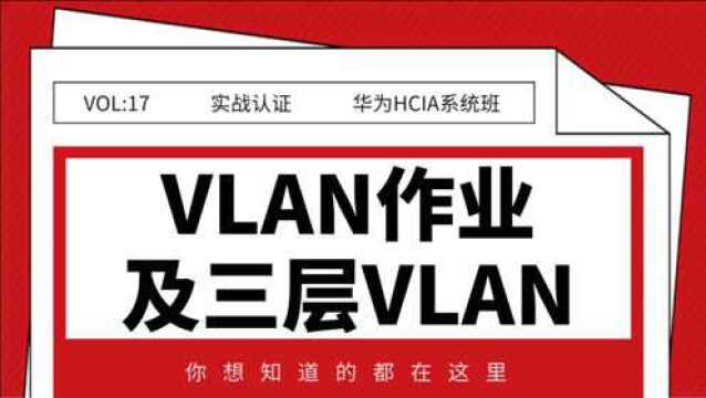 华为HCIA系统班之VLAN作业及三层VLAN17