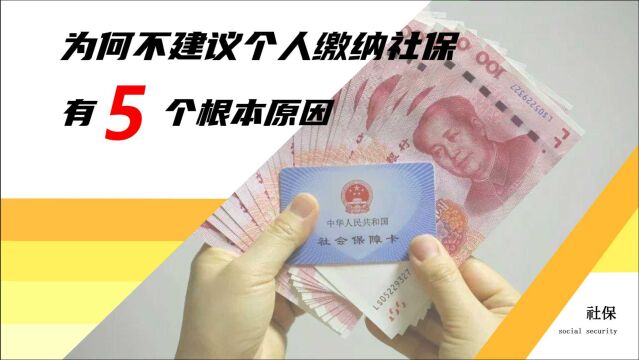 为什么不建议个人缴纳社保?5大根本原因,关系每个人的切身利益