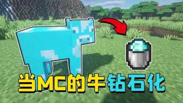 我的世界:当MC的牛钻石化,阿阳靠挤钻石奶赚了150万!