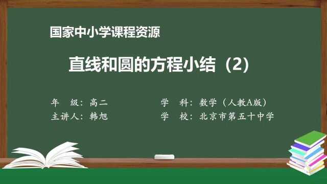 2.5.4 直线与圆的方程小结(2)