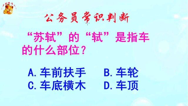 公务员常识判断,苏轼的轼是指车的什么部位?长见识啦