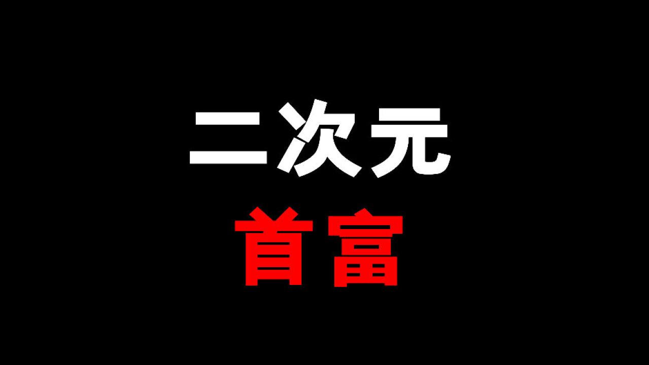 二次元首富!最有钱的老二次元!