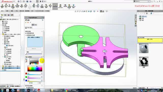 在SolidWorks装配体里画的槽轮机构