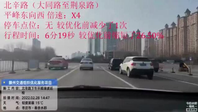 滕州北辛路“绿波”通行再升级!八处路口交通配时全面优化