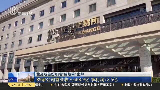 北交所首份年报“成绩单”出炉 89家公司营业收入668.9亿 净利润72.5亿