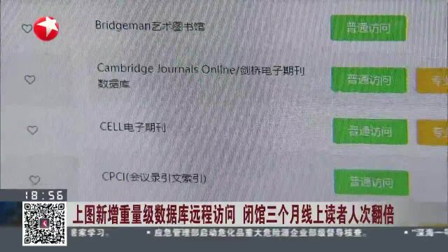 上图新增重量级数据库远程访问 闭馆三个月线上读者人次翻倍