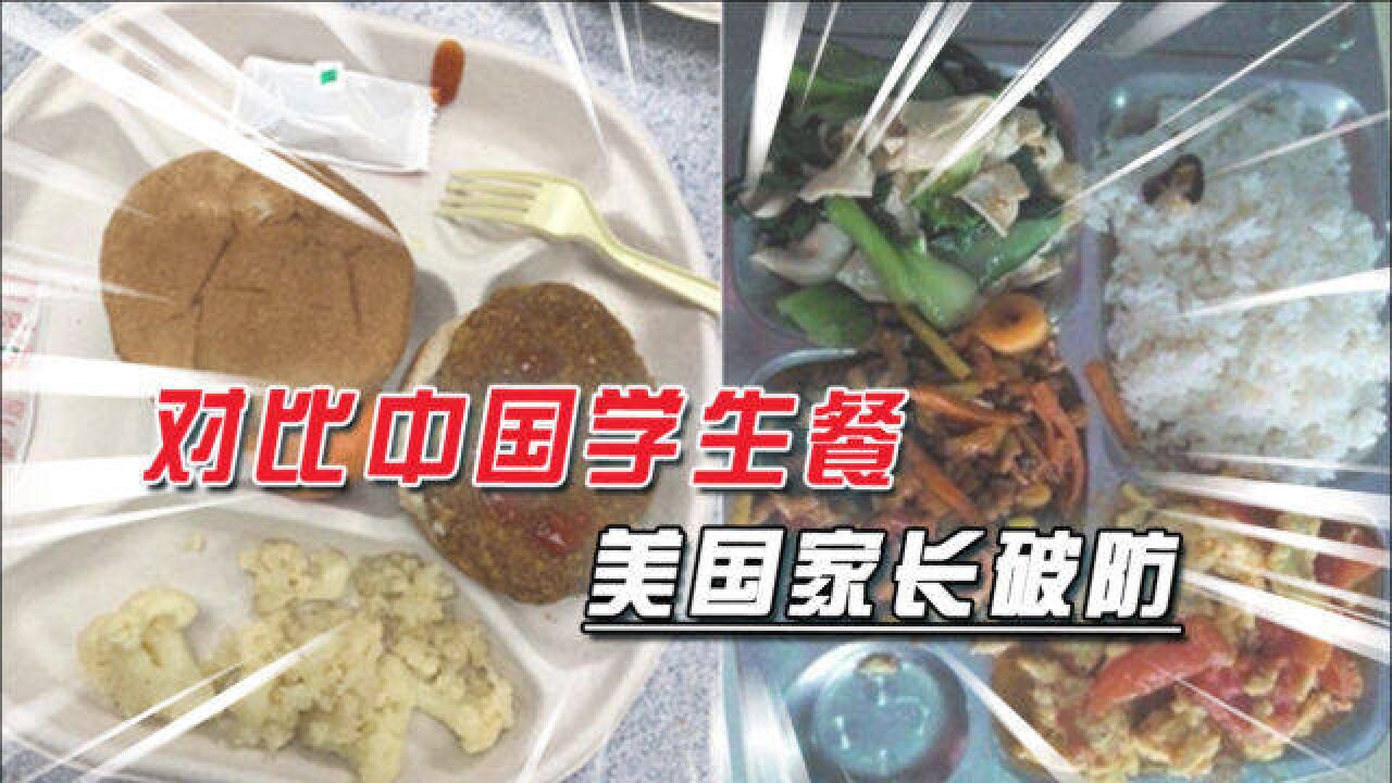 中美学生午餐对比:美国汉堡又小,花菜又黑,中国上了3个硬菜