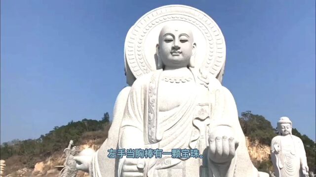 石雕地藏王佛像 青石三面地藏王站像 寺庙佛堂神佛人物雕像 大理石小孩六小沙弥禅意雕塑