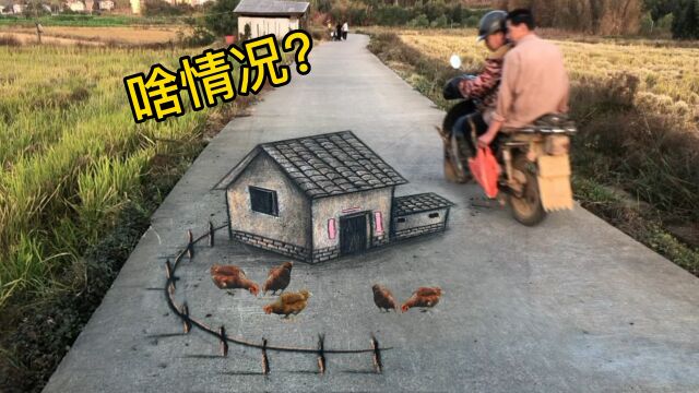 在马路上画个四合院,路人看到会有啥反应?