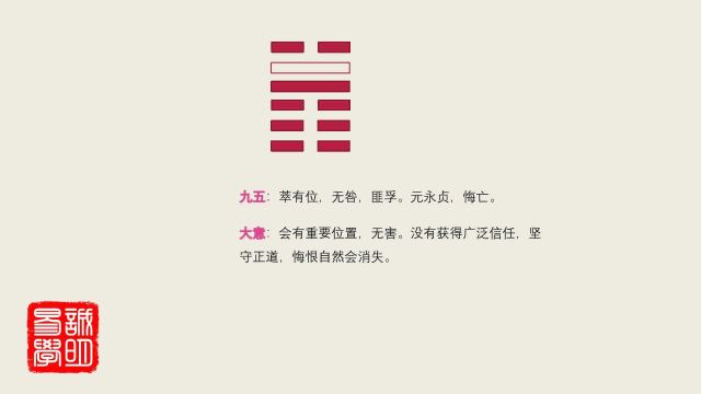 314这样讲易经,实在太清楚了,诚明易学萃卦九五:萃有位,无咎